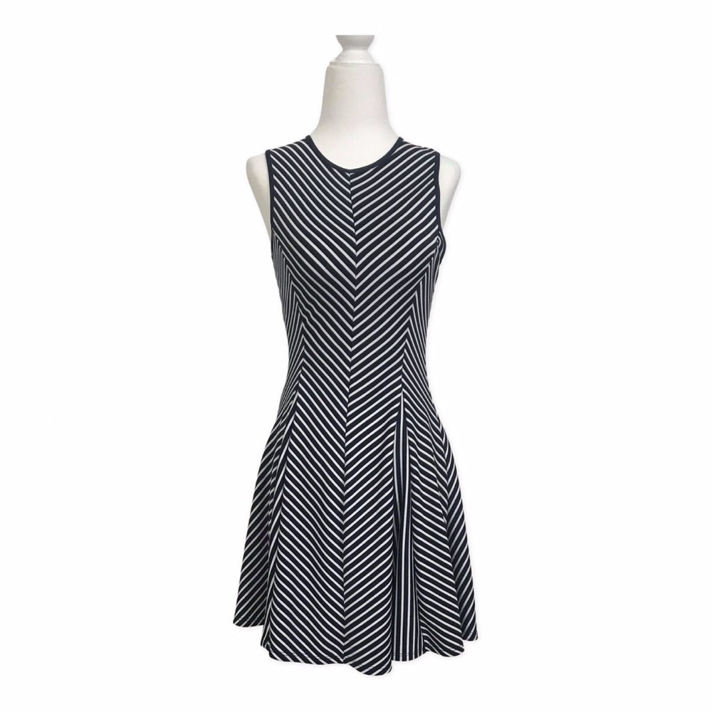 Sophia + Zeke Navy Blue Striped A-Line Dress EUC Size XL - Picture 2 of 9